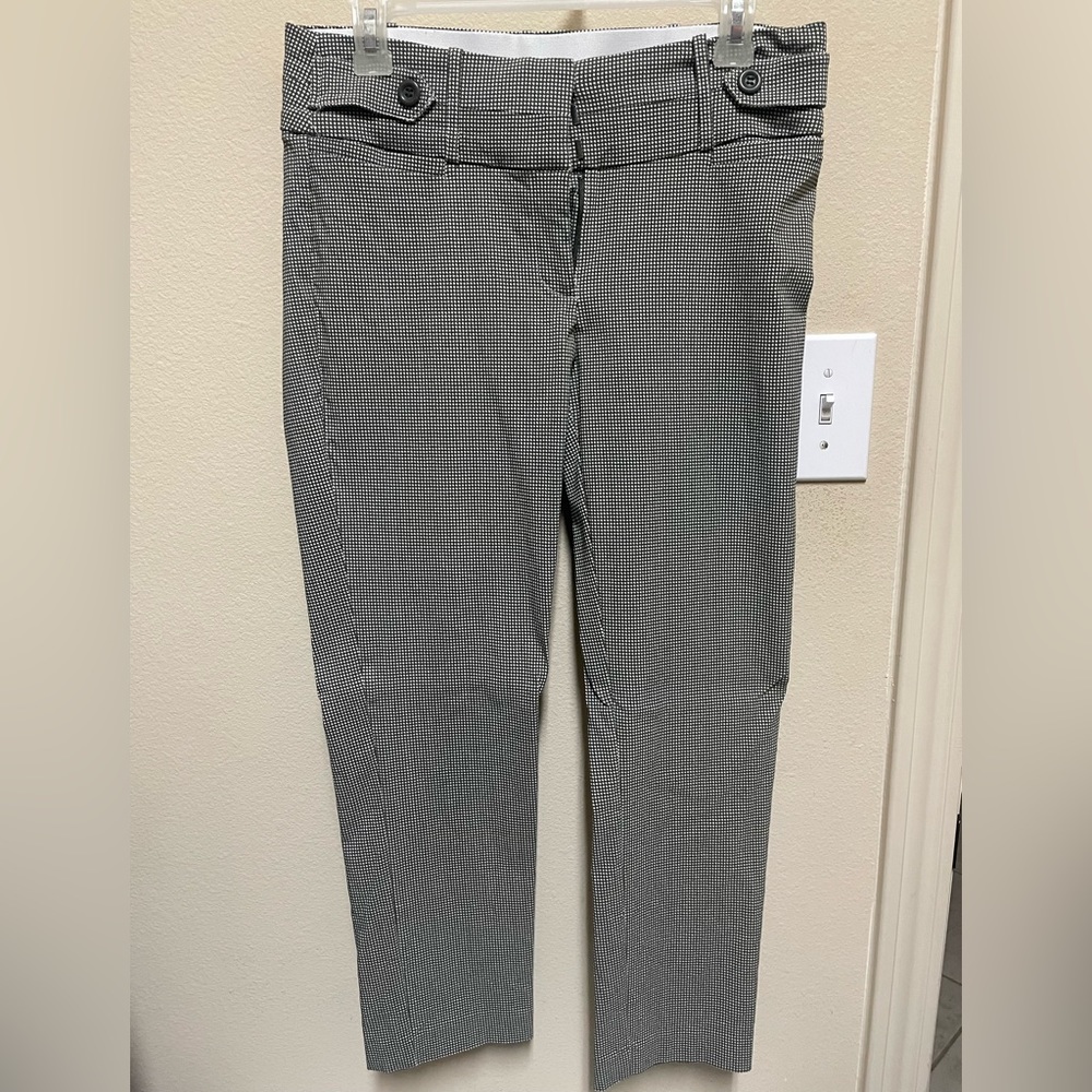 Green/white ankle slacks, elastic band